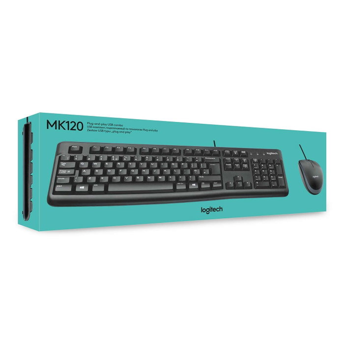 Logitech MK120 Combo de Teclado y Ratón USB Negro
